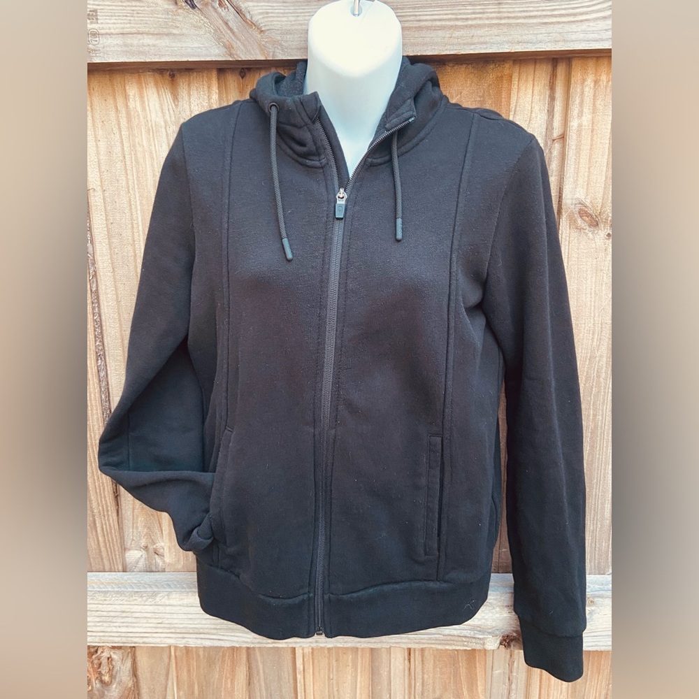 Figs Essential Black Zip-Up Hoodie XS